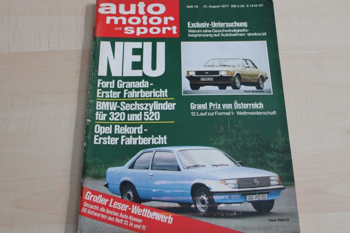 Deckblatt Auto Motor und Sport (18/1977)